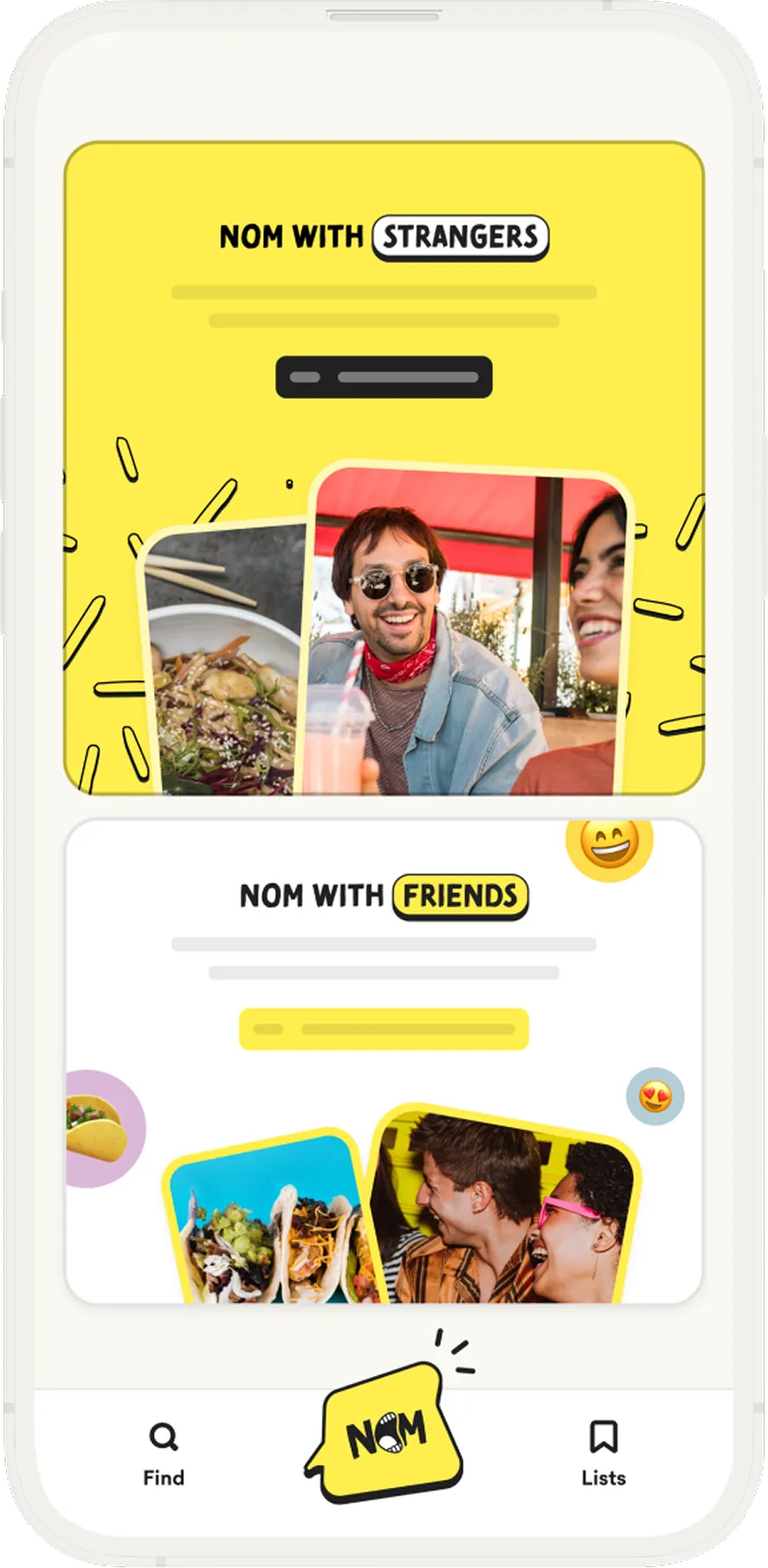 NOM with strangers and friends